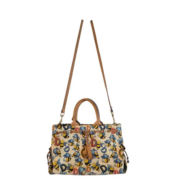 Dooney & Bourke Vintage Bumble Bee Print Convertible Tote Bag & Crossbody Purse - Picture 1 of 16